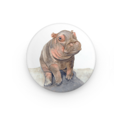 Baby Hippo Pinback Button