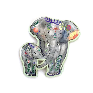 Floral Elephants Vinyl Sticker