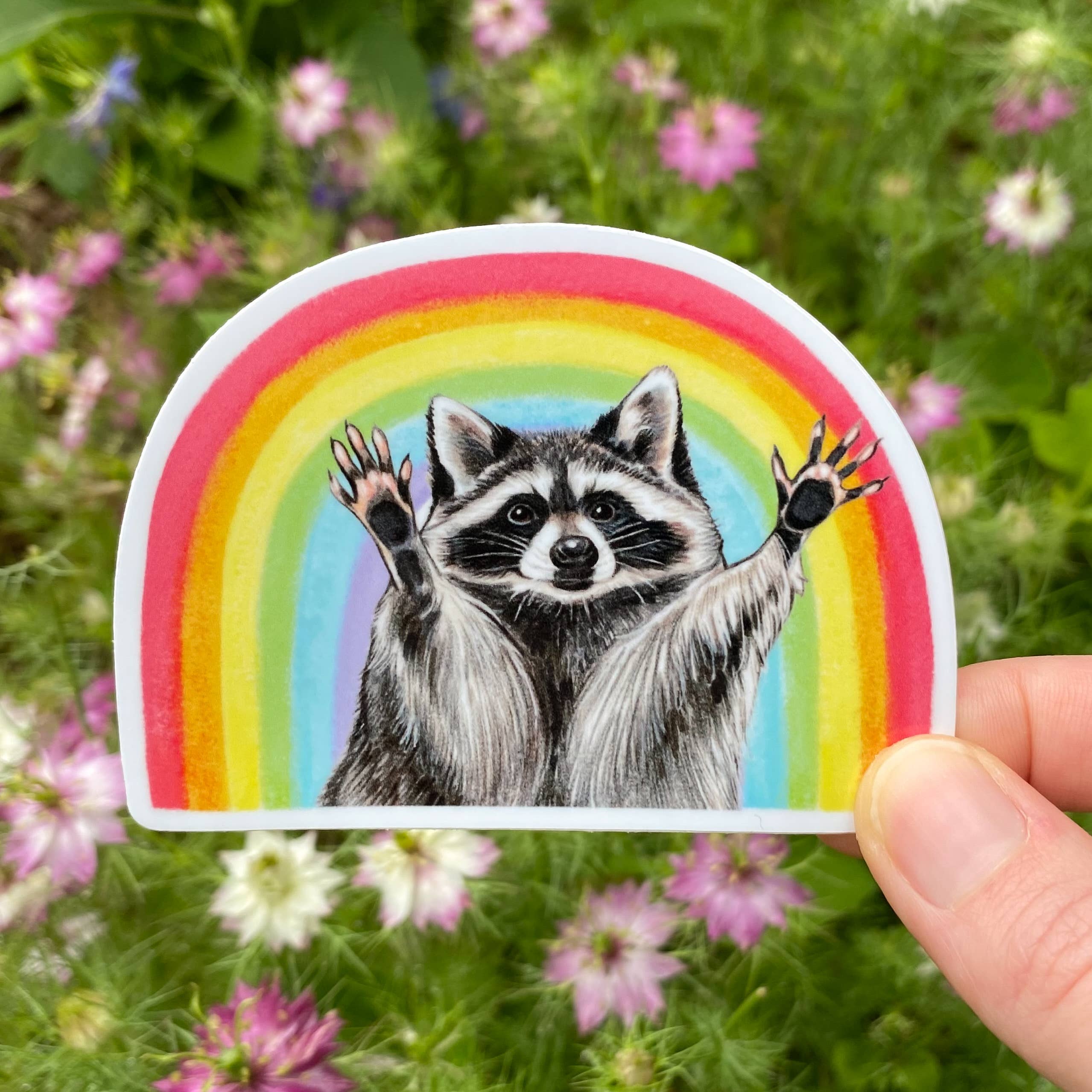 Baby Raccoon Vinyl Sticker