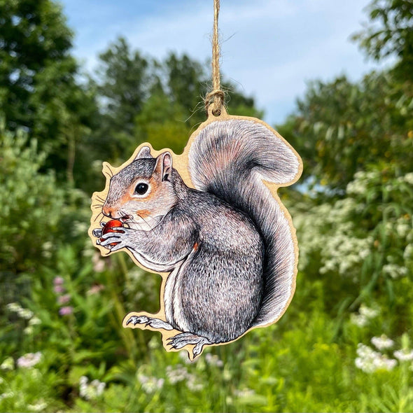 Eastern Gray Squirrel Wood Ornament