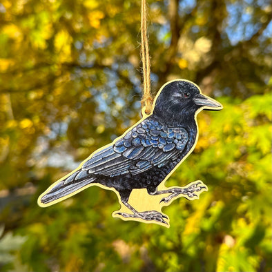 American Crow Wood Ornament