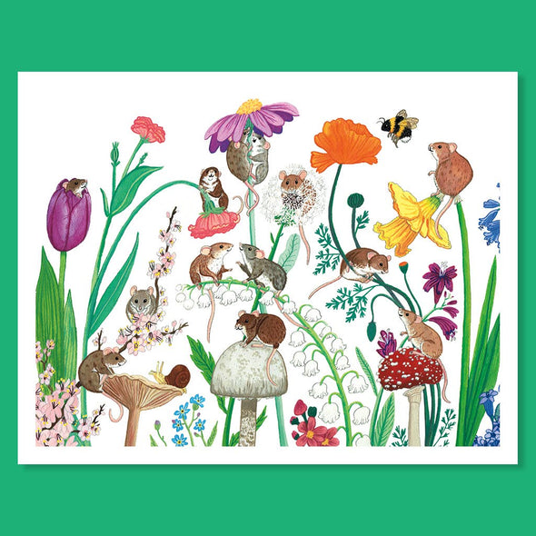 Mouse Garden Print (8"x10")
