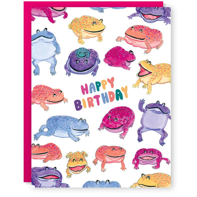 Happy Frogs Birthday Card
