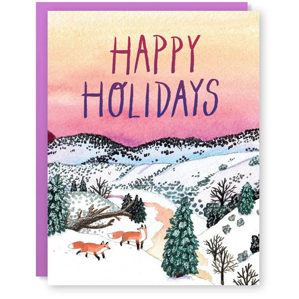 Holiday Foxes Card