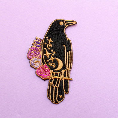 Celestial Crow Iron-On Patch