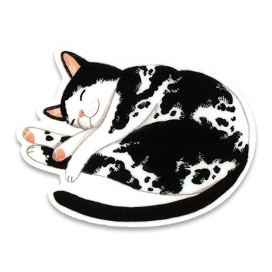 Black & White Cat Nap Sticker