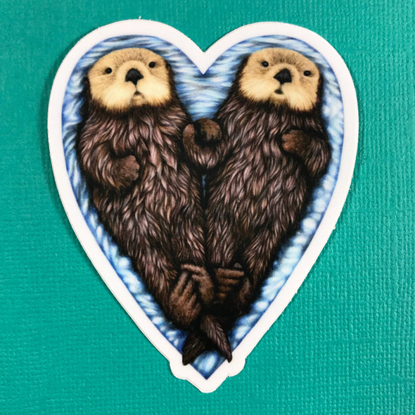 Sea Otter Heart Sticker