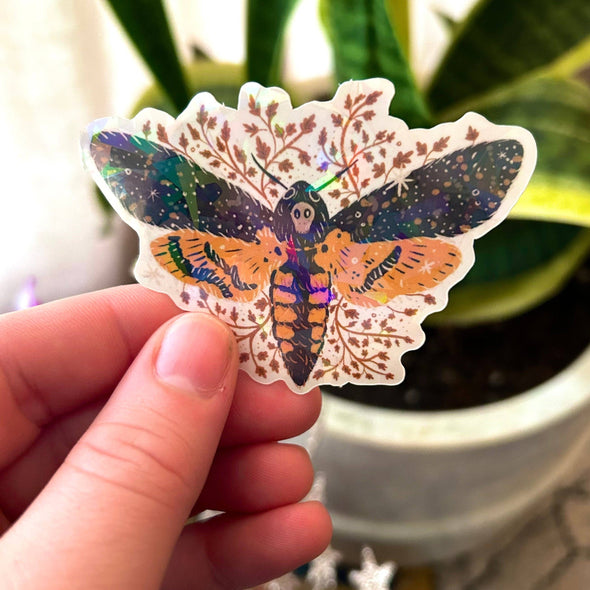 Death's Head Moth Sparkly Sticker