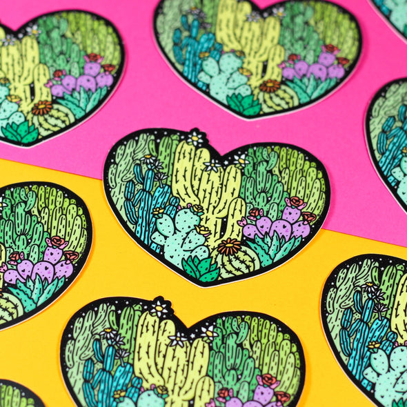 Cactus Heart Vinyl Sticker
