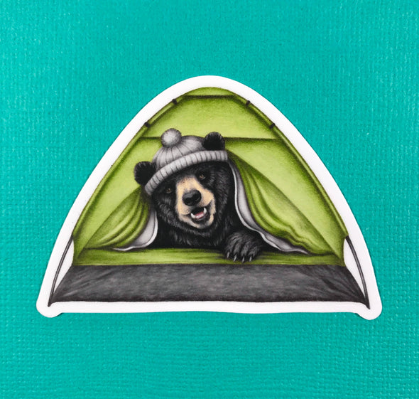 Camping Bear Sticker