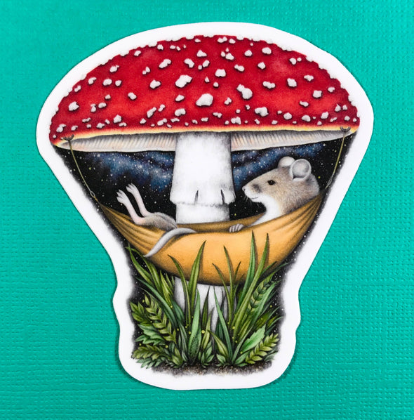 Mouse Mushroom Hammock Sticker