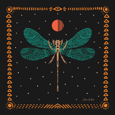 Moonlight Dragonfly Print (8x8)