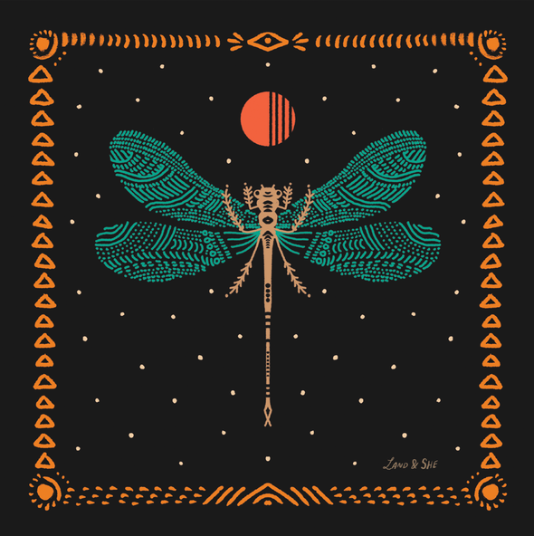 Moonlight Dragonfly Print (8x8)