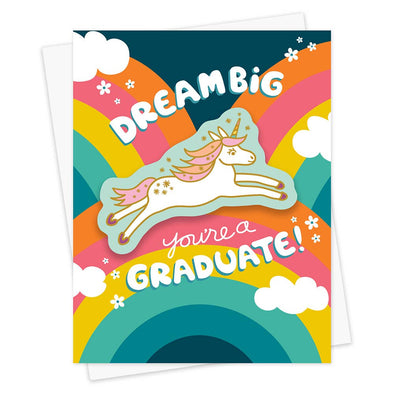 Unicorn Grad Sticker Graduation Card