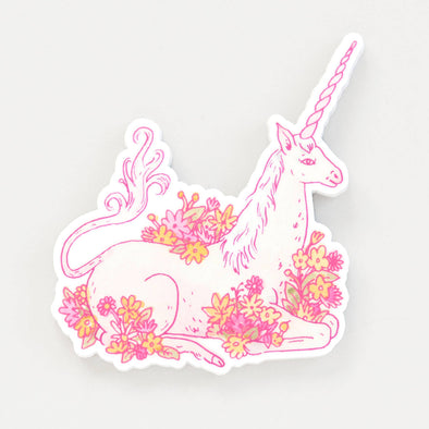 Unicorn in Flowers Sticker