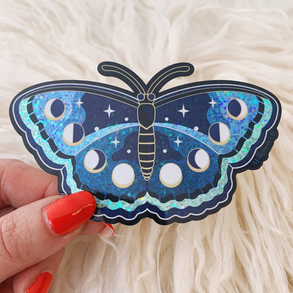 Glitter Holographic Lunar Butterfly Sticker