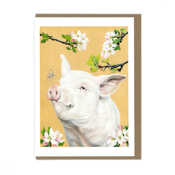 Wilbur & Charlotte Pig Greeting Card