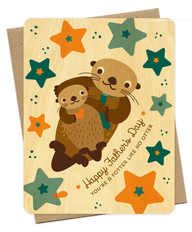 Otter Dad Wood Father's Day Card