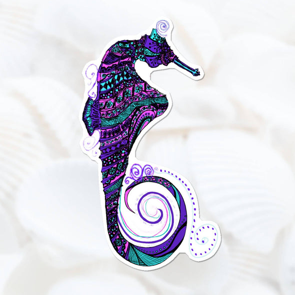 Whimsical Seahorse Sticker