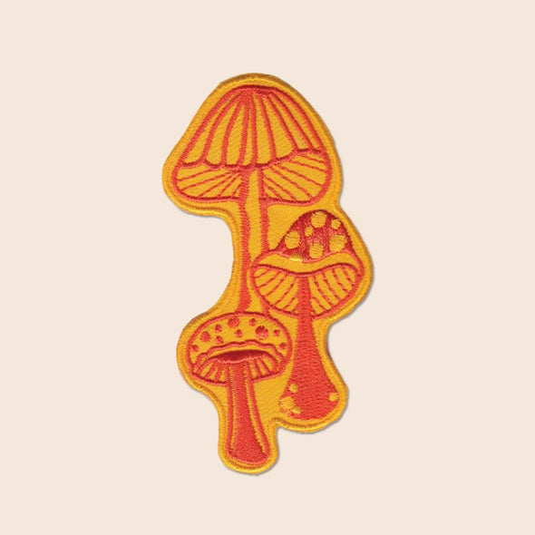 Orange Mushrooms Iron-On Patch
