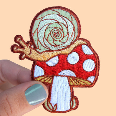 Snail & Mushroom Iron-On Patch