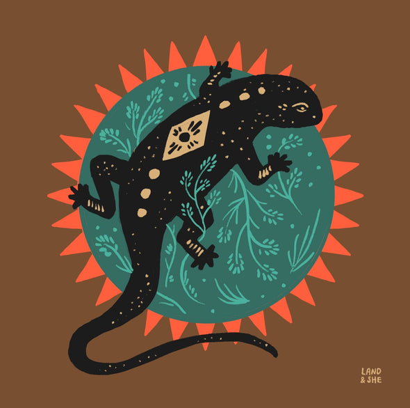 Sun Salamander Print (8x8)