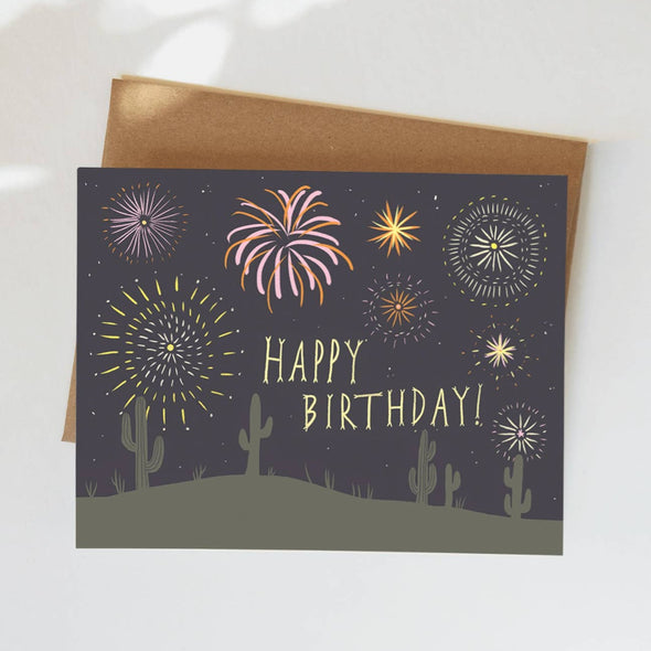 Birthday Fireworks Greeting Card