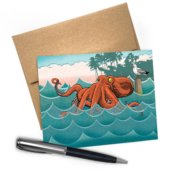 Octopus & Seagull Greeting Card