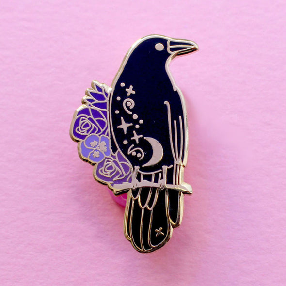 Celestial Crow Enamel Pin