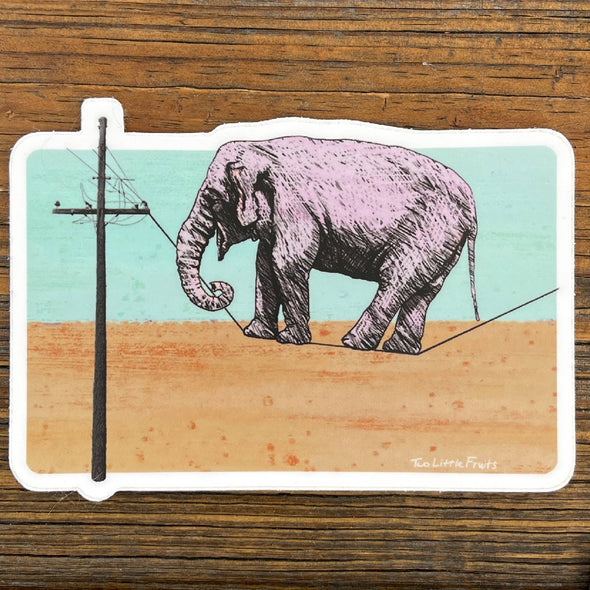 Elephant Highwire Sticker