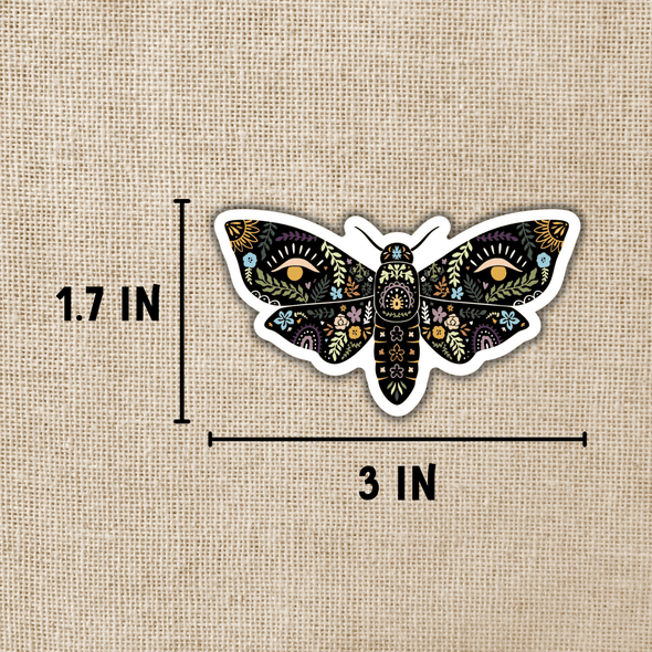 Magical Boho Moth Vinyl Sticker