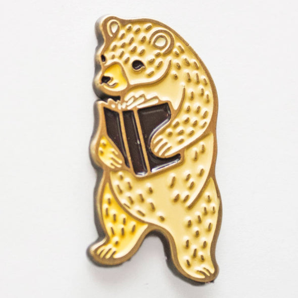 Book Bear Enamel Pin