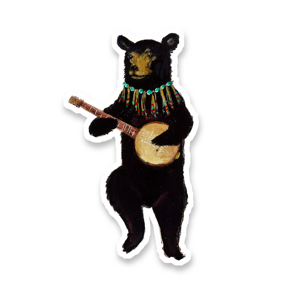Banjo Bear Vinyl Sticker