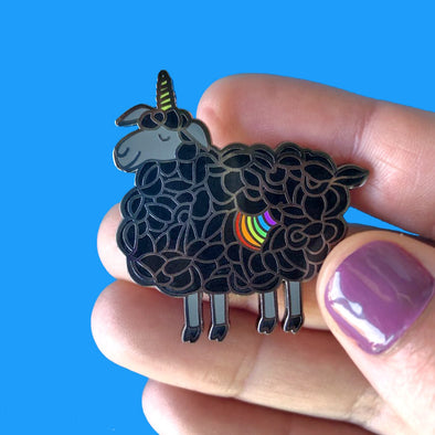 Black Sheep Unicorn Enamel Pin