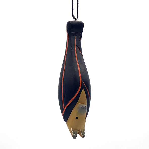 Hand-Carved Hanging Bat Ornament