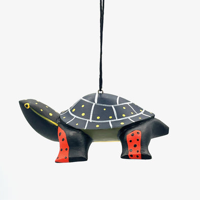 Hand-Carved Spotted Turtle Balsa Ornament