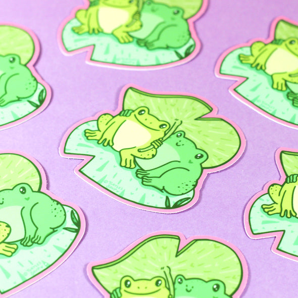 Frogs In Love Vinyl Sticker