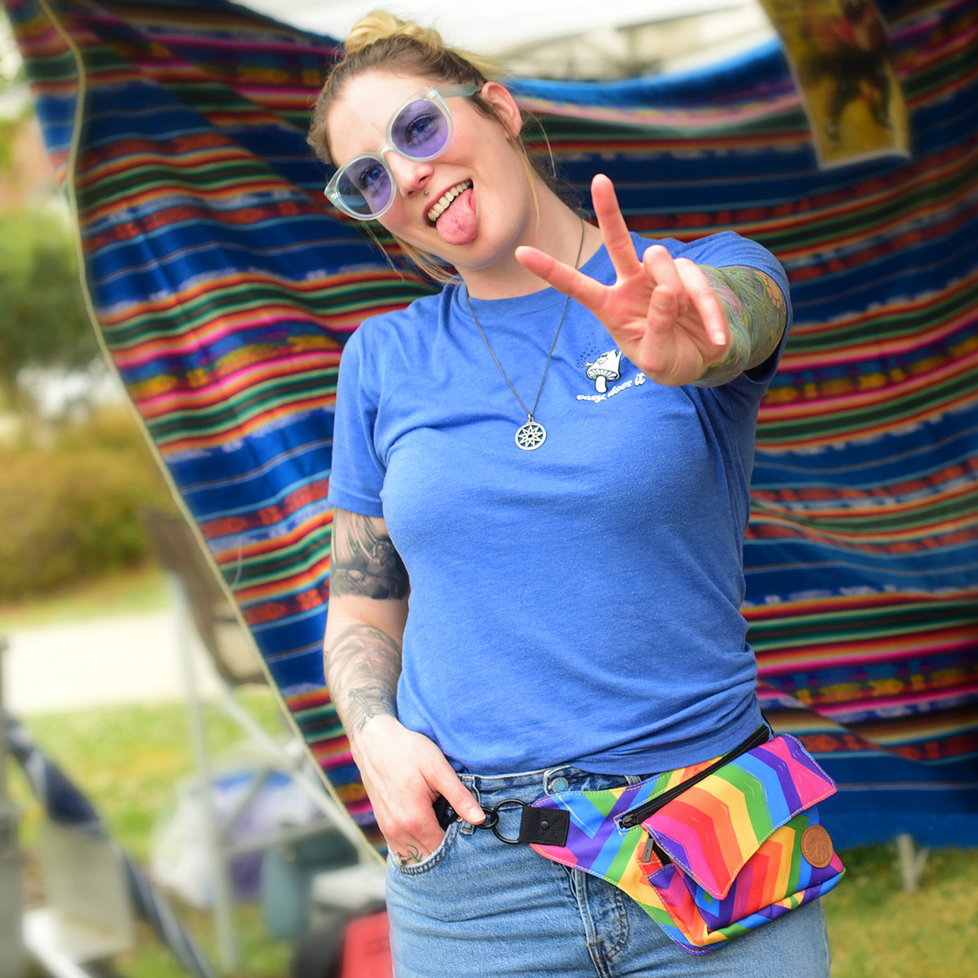 Wild Rainbow Fanny Pack, Festival Bum Bag, Belt Bag