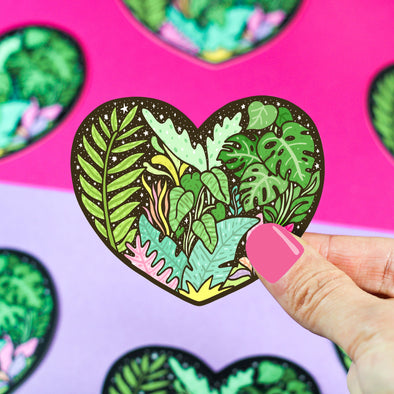 Tropical Heart Vinyl Sticker
