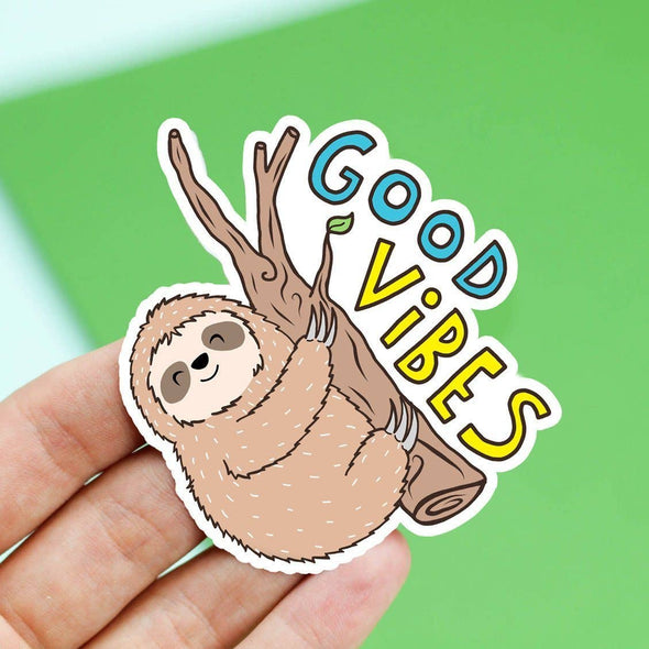Good Vibes Sloth Vinyl Sticker