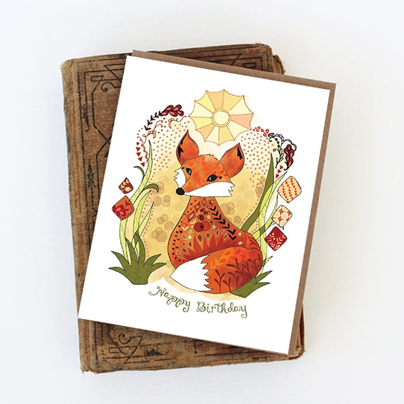 Sun Fox Birthday card