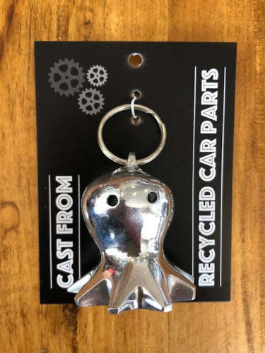 Recycled Aluminum Octopus Keychain