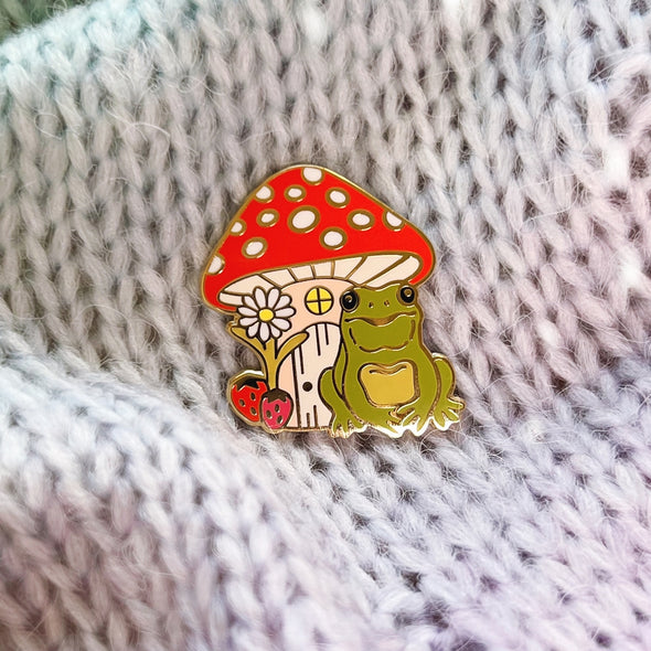 Frog & Mushroom Enamel Pin