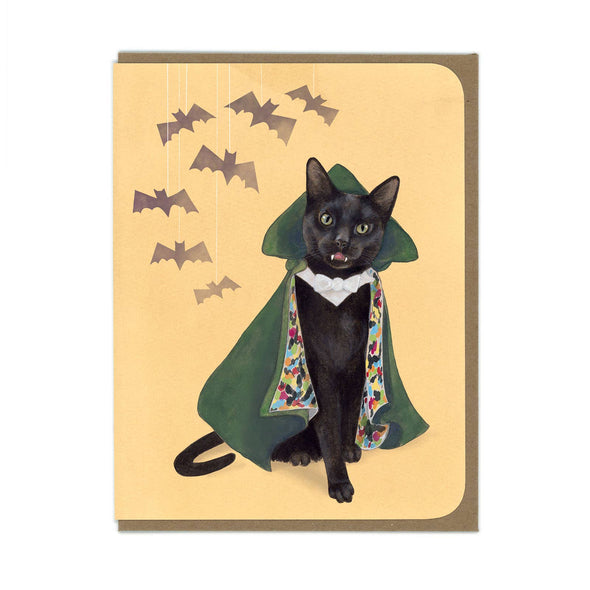 Vampire Kitty Halloween Card