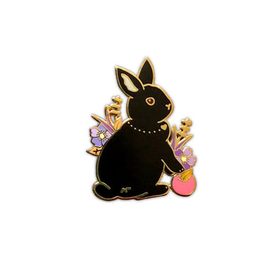 Black Rabbit Enamel Pin