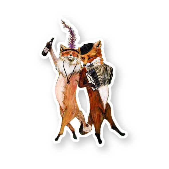 French Foxes Vinyl Sticker