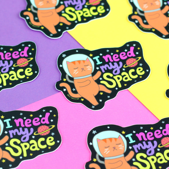 I Need My Space Cat Vinyl Sticker