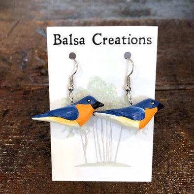 Bluebird Balsa Earrings
