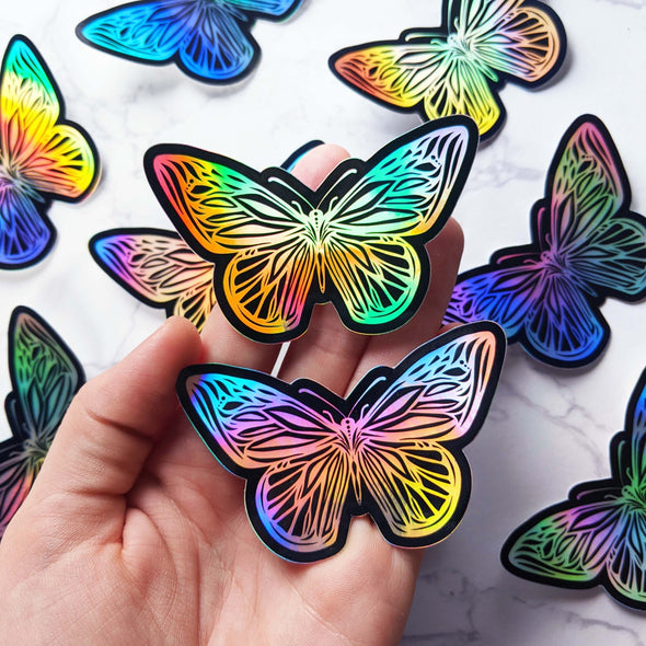 Rainbow Holographic Butterfly Stickers