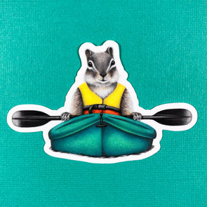 Kayaking Chipmunk Sticker